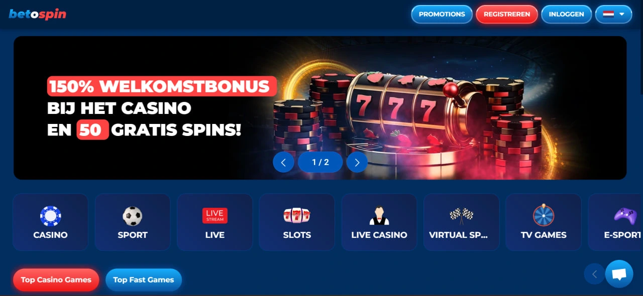 Betospin Casino hoofdpagina